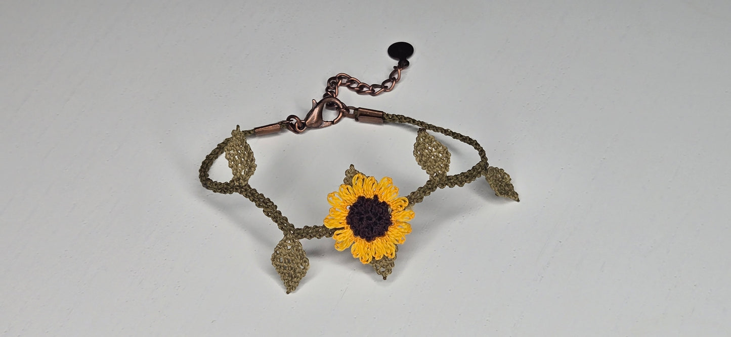 Needle Lace Single Sunflower Bracelet