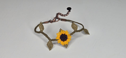 Needle Lace Single Sunflower Bracelet
