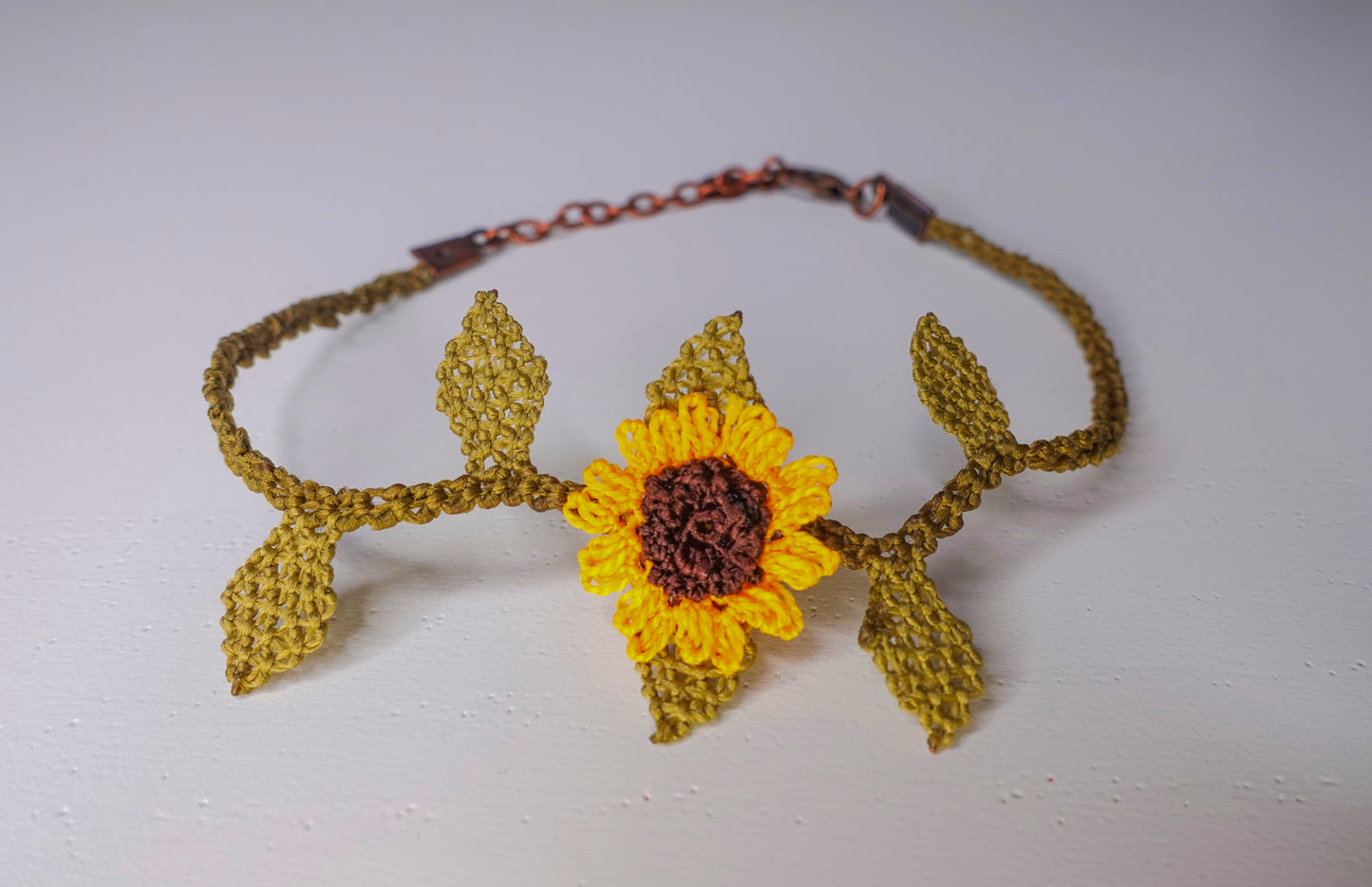 Needle Lace Single Sunflower Bracelet