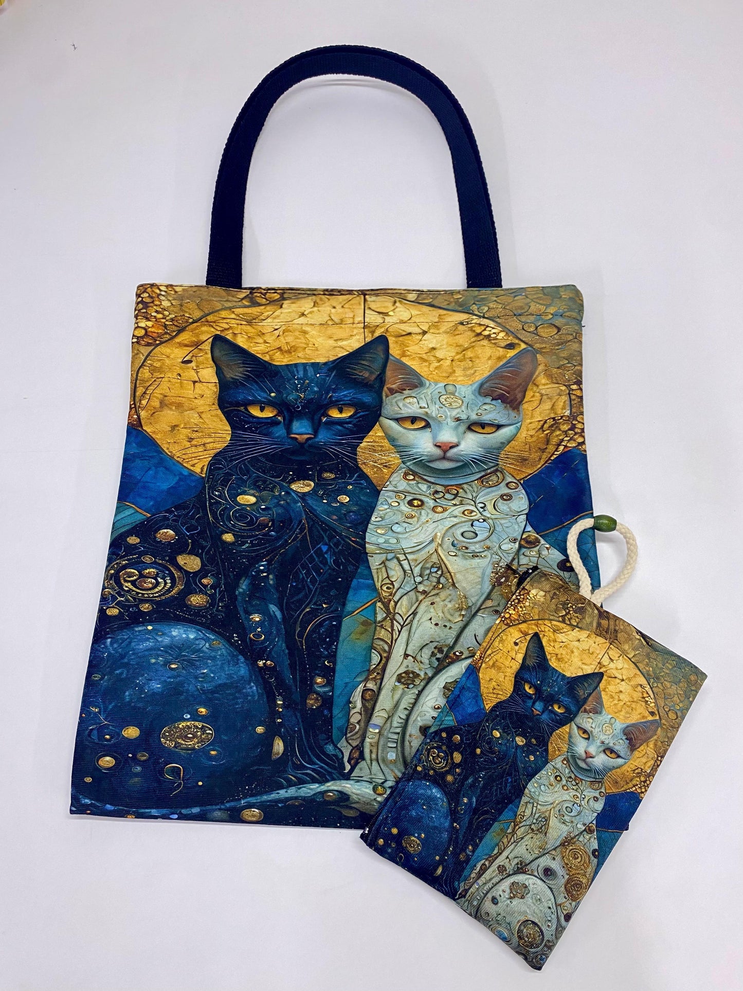 The Black & White Pair Cat Bag Set (Large & Small Pouch Included)